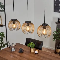 Suspension Keryvaland Noir, 3 Lumieres