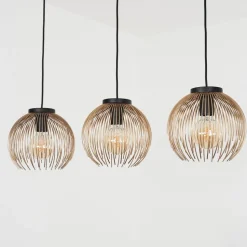 Suspension Keryvaland Noir, 3 Lumieres