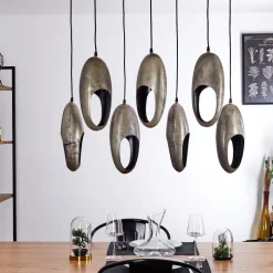 Suspension Lamington Argent Oxyde, 7 Lumieres