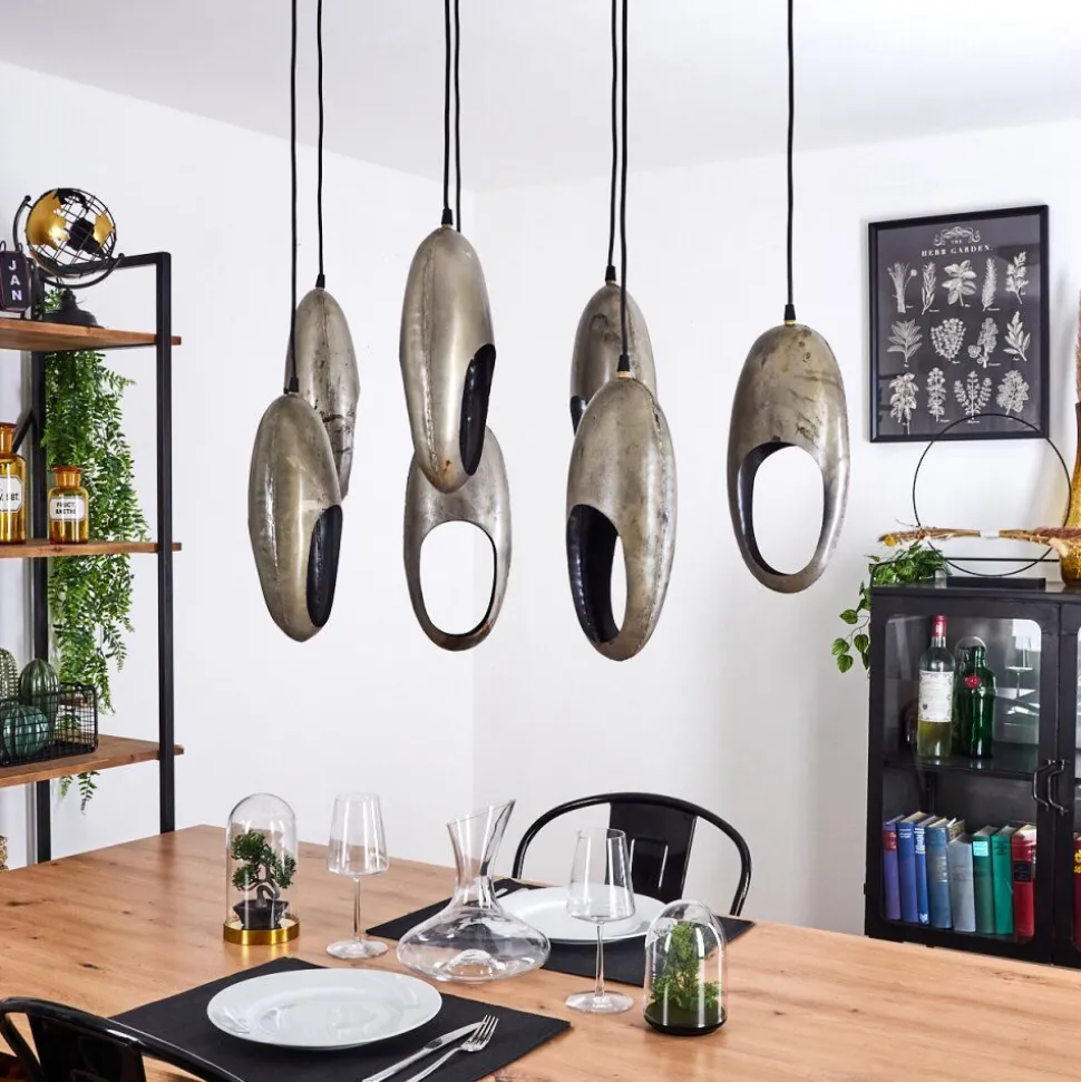 Suspension Lamington Argent Oxyde, 7 Lumieres