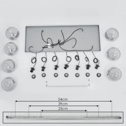 Suspension Leissigen Argent Oxyde, 7 Lumieres