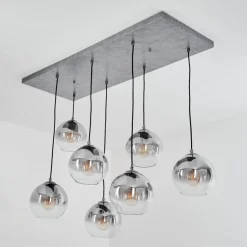Suspension Leissigen Argent Oxyde, 7 Lumieres