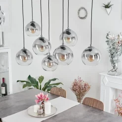 Suspension Leissigen Argent Oxyde, 7 Lumieres