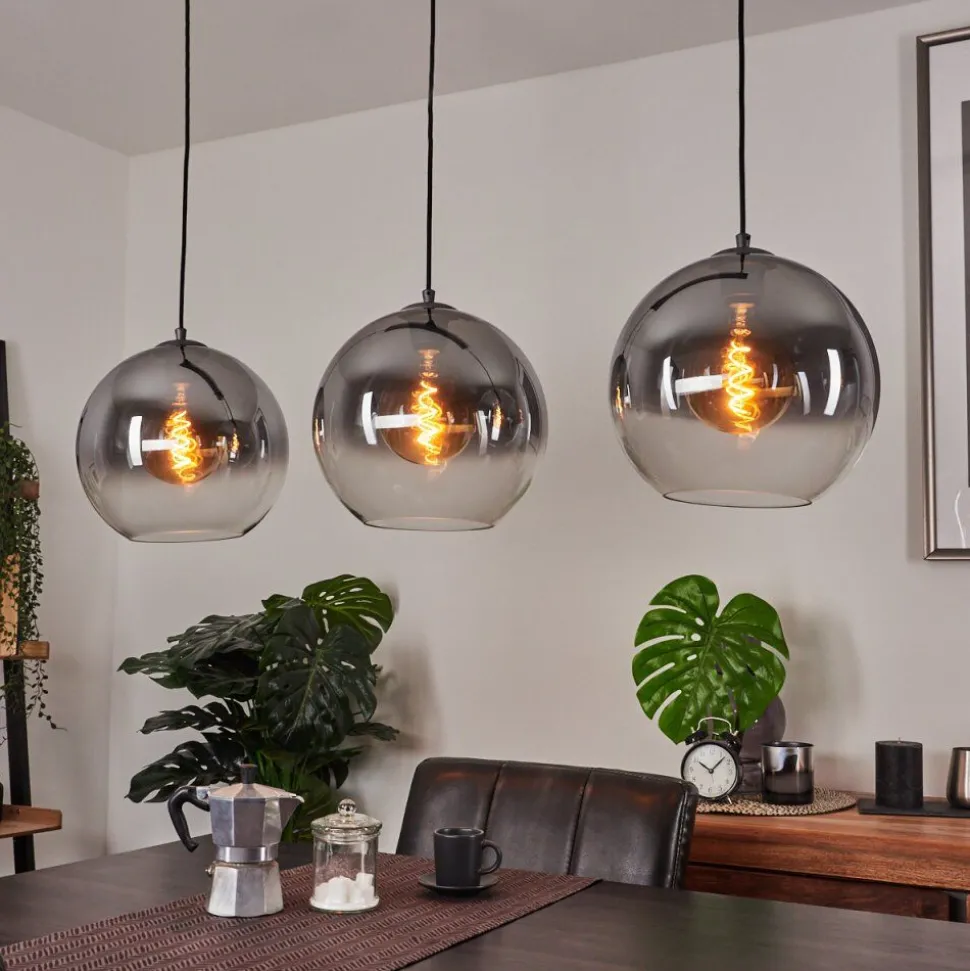 Suspension Leissigen Argent Oxyde, 3 Lumieres