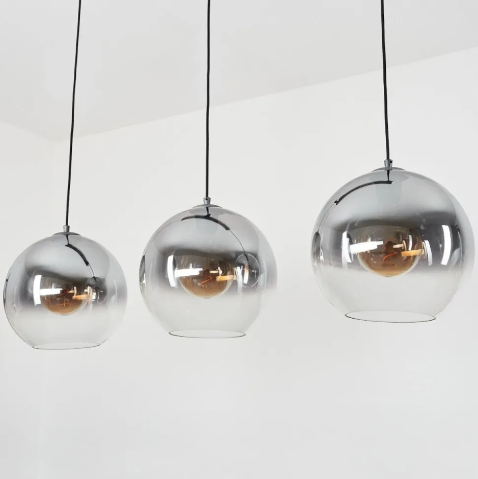 Suspension Leissigen Argent Oxyde, 3 Lumieres