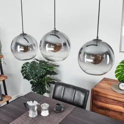 Suspension Leissigen Argent Oxyde, 3 Lumieres