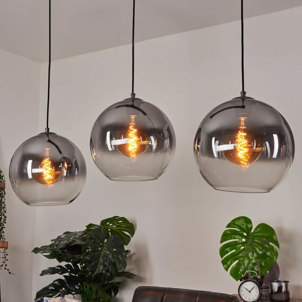 Suspension Leissigen Argent Oxyde, 3 Lumieres