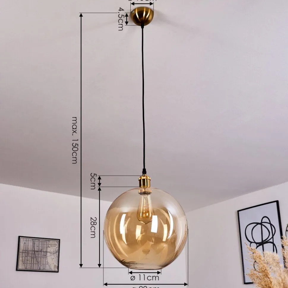 Suspension Lololo Laiton, 1 Lumiere
