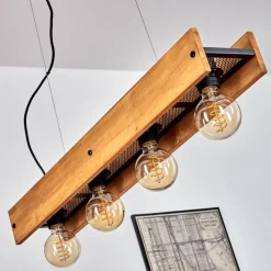 Suspension Maahui Noir, 4 Lumieres