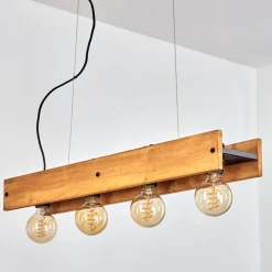 Suspension Maahui Noir, 4 Lumieres