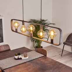 Suspension Maggie Argent Oxyde, 5 Lumieres