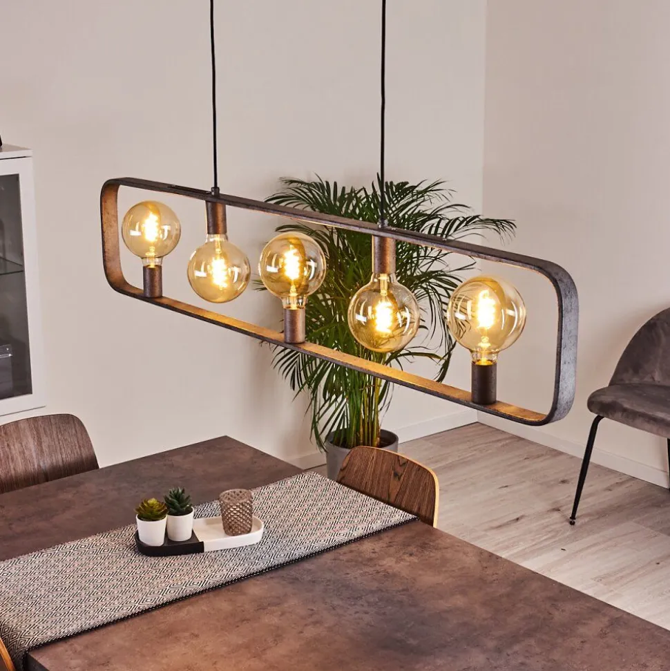 Suspension Maggie Argent Oxyde, 5 Lumieres