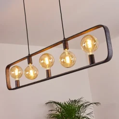 Suspension Maggie Argent Oxyde, 5 Lumieres