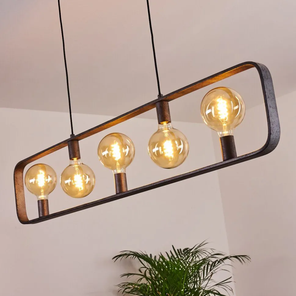 Suspension Maggie Argent Oxyde, 5 Lumieres