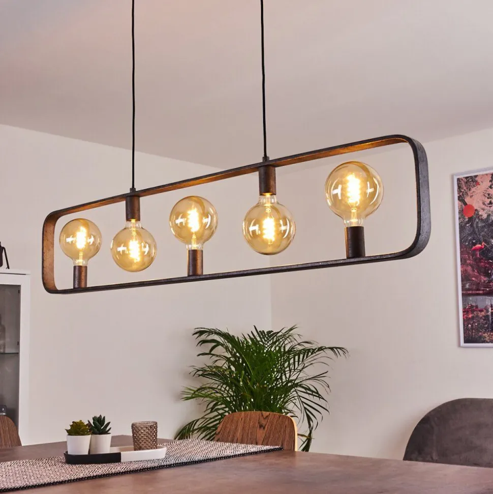 Suspension Maggie Argent Oxyde, 5 Lumieres