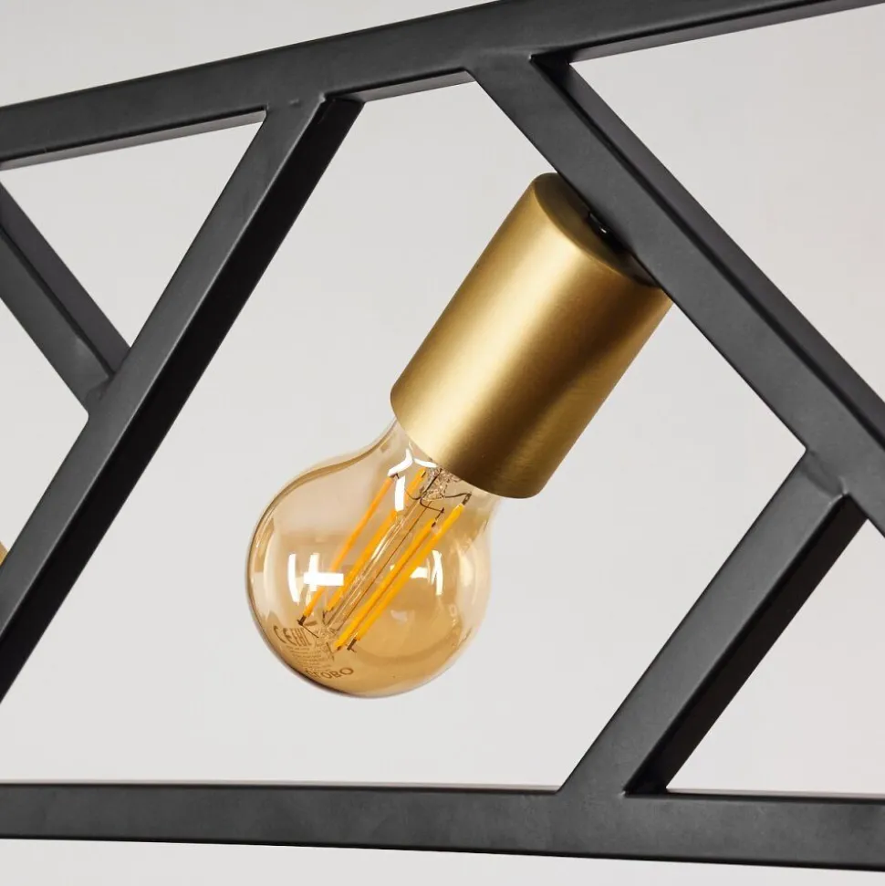 Suspension Maillard Noir, 4 Lumieres