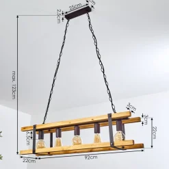 Suspension Maladera Rouille, 5 Lumieres