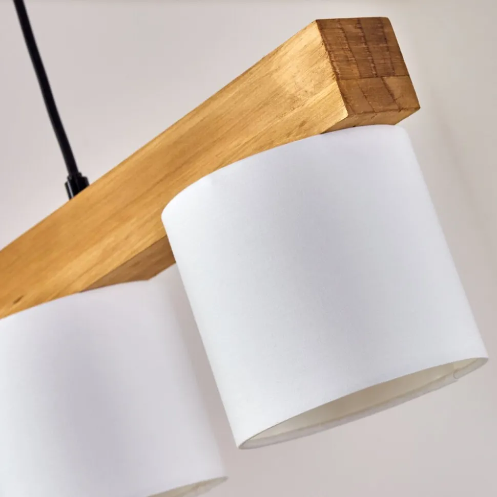 Suspension Malimea Ecru, Noir, 4 Lumieres
