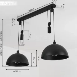 Suspension Manacales Noir, 2 Lumieres