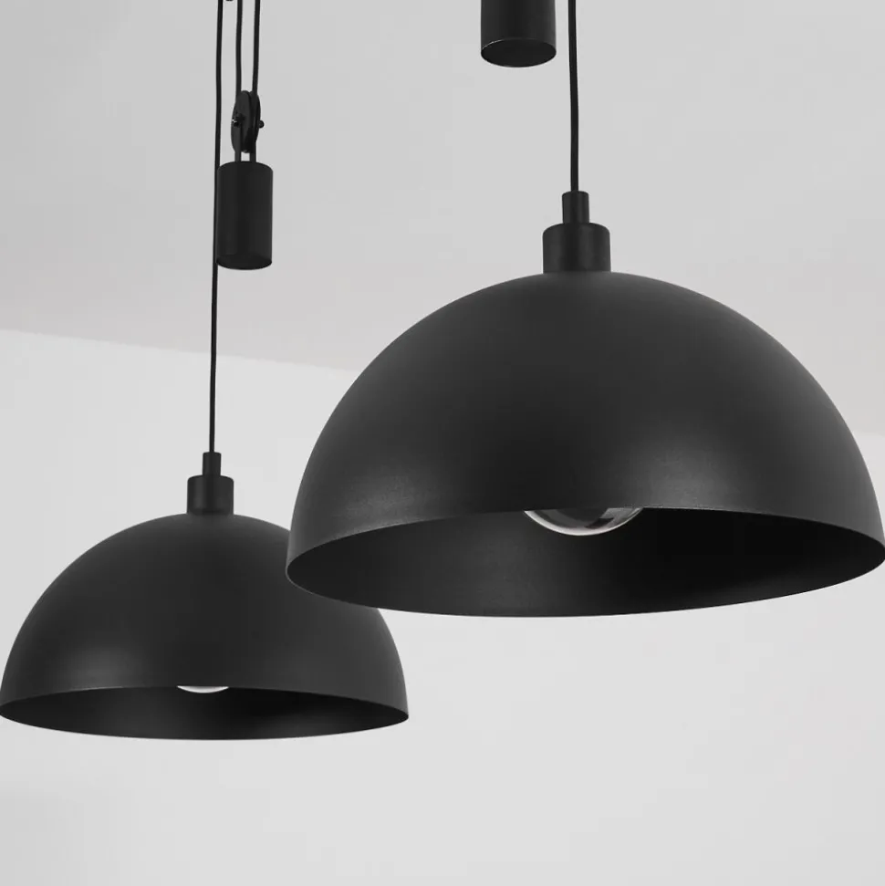 Suspension Manacales Noir, 2 Lumieres