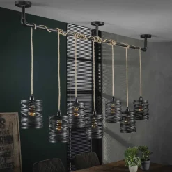 Suspension Margette Noir, 7 Lumieres