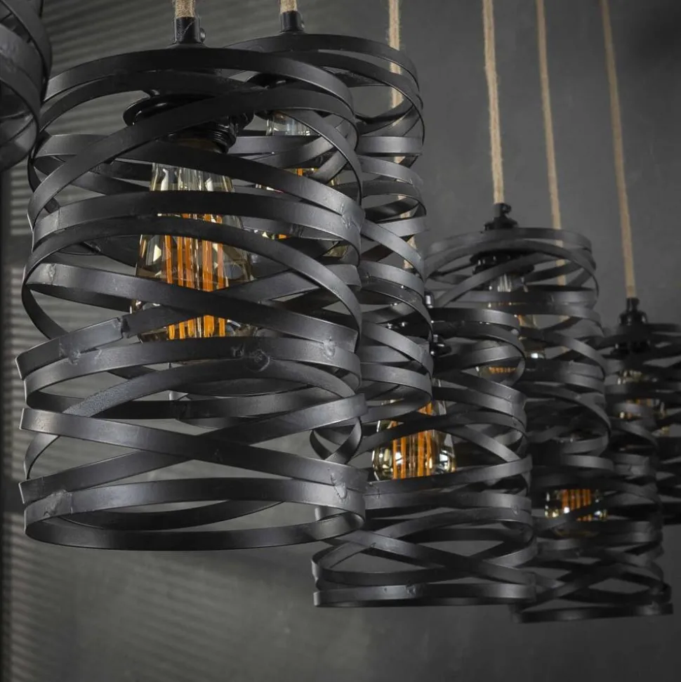 Suspension Margette Noir, 7 Lumieres