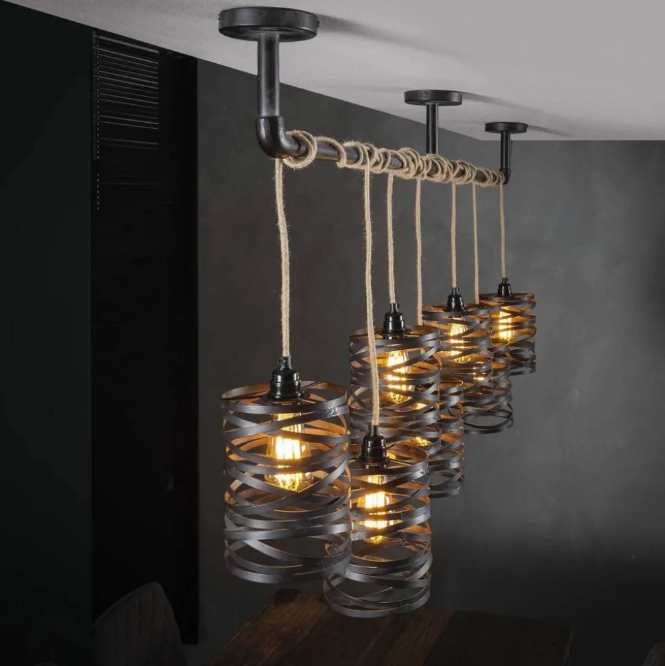 Suspension Margette Noir, 7 Lumieres
