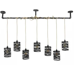 Suspension Margette Noir, 7 Lumieres