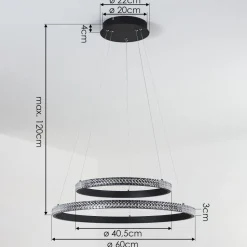 Suspension Melosa Led Noir, 1 Lumiere