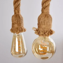 Suspension Menamini Anthracite, Brun, Bois Fonce, 6 Lumieres