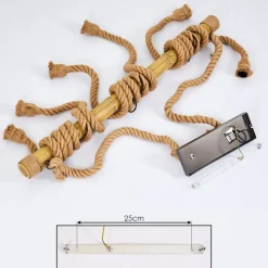 Suspension Menamini Anthracite, Brun, Bois Fonce, 6 Lumieres