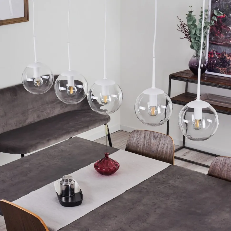 Suspension Mesas Blanc, 5 Lumieres