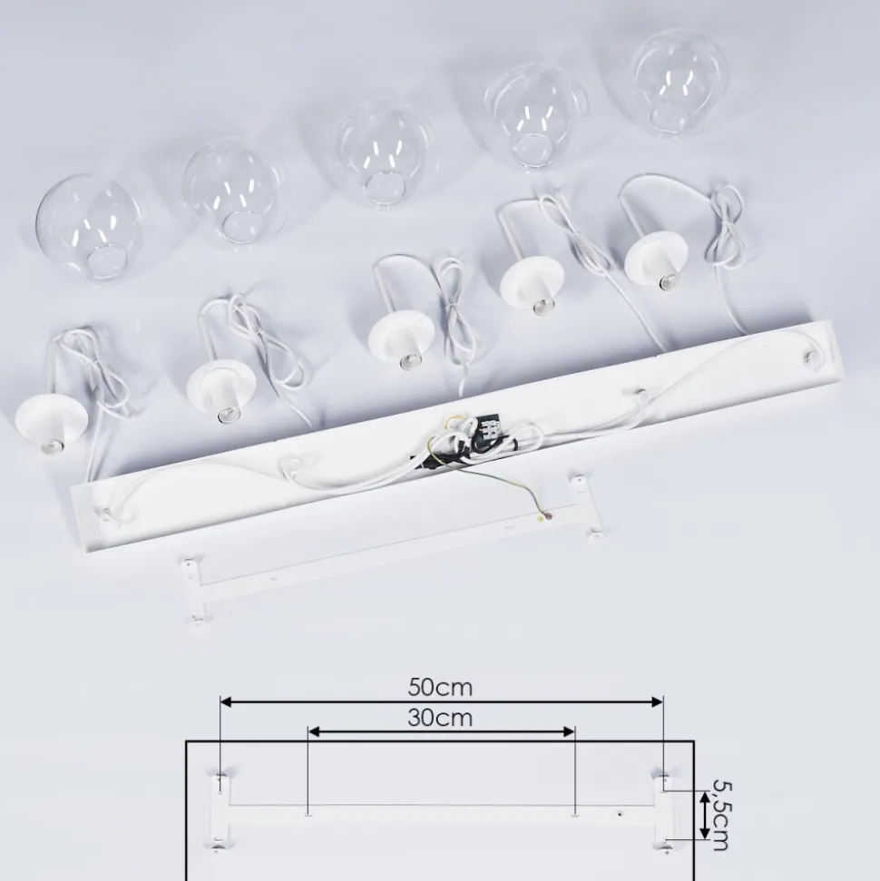 Suspension Mesas Blanc, 5 Lumieres