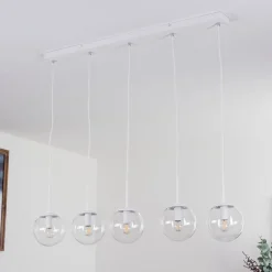 Suspension Mesas Blanc, 5 Lumieres