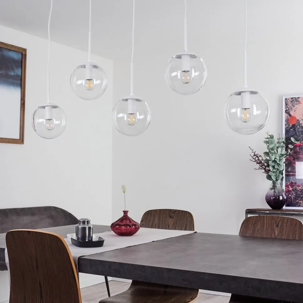Suspension Mesas Blanc, 5 Lumieres