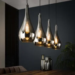 Suspension Missirola Argente, 4 Lumieres