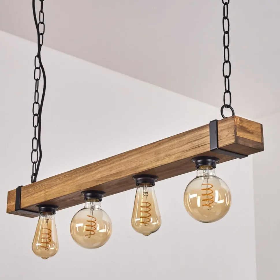 Suspension Montgomery Ecru, Noir, 4 Lumieres