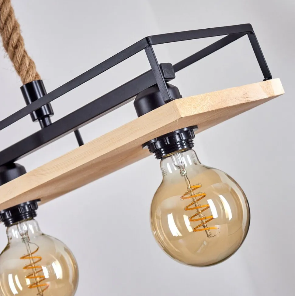 Suspension Nubani Ecru, Noir, 4 Lumieres