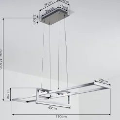 Suspension Omega Led Argente, 1 Lumiere