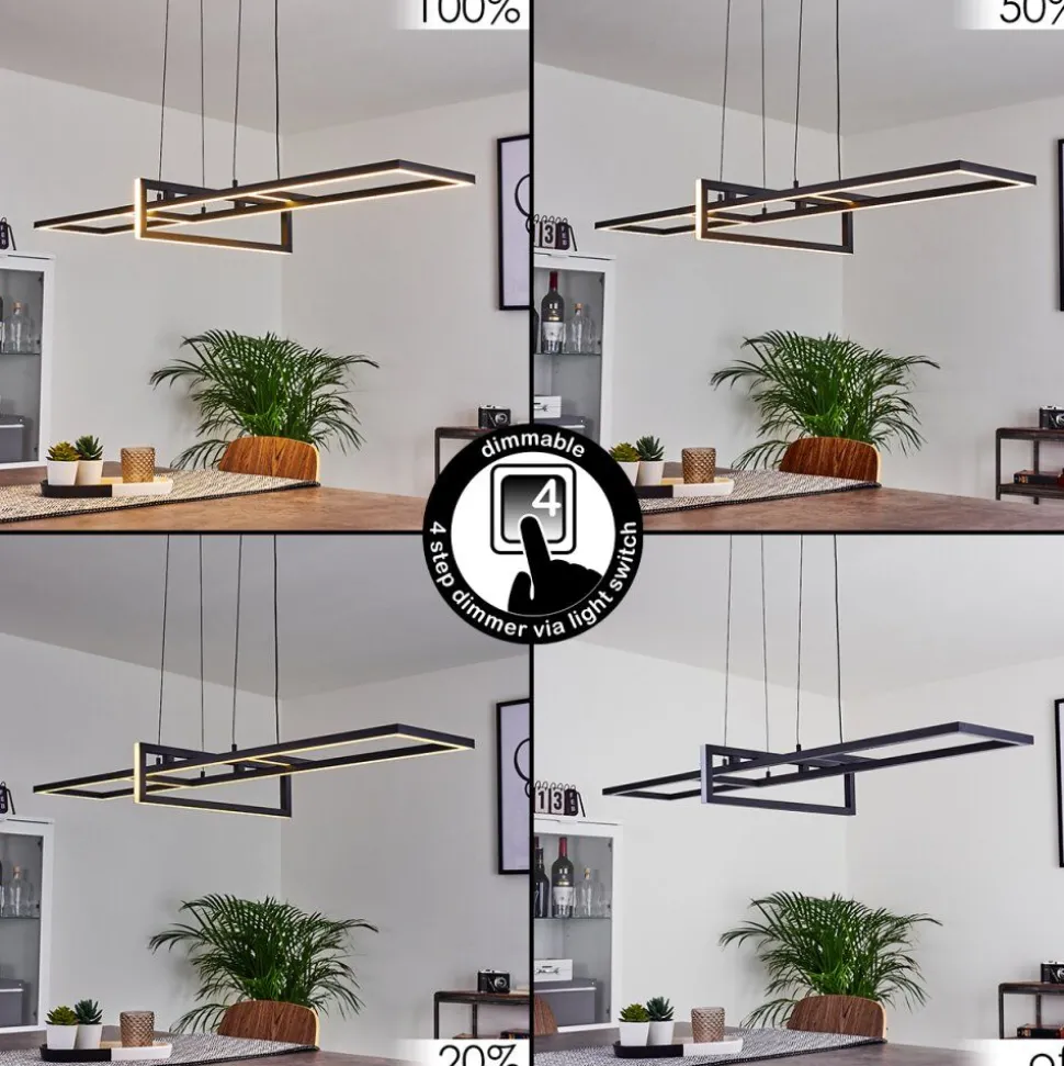 Suspension Omega Led Noir, 1 Lumiere