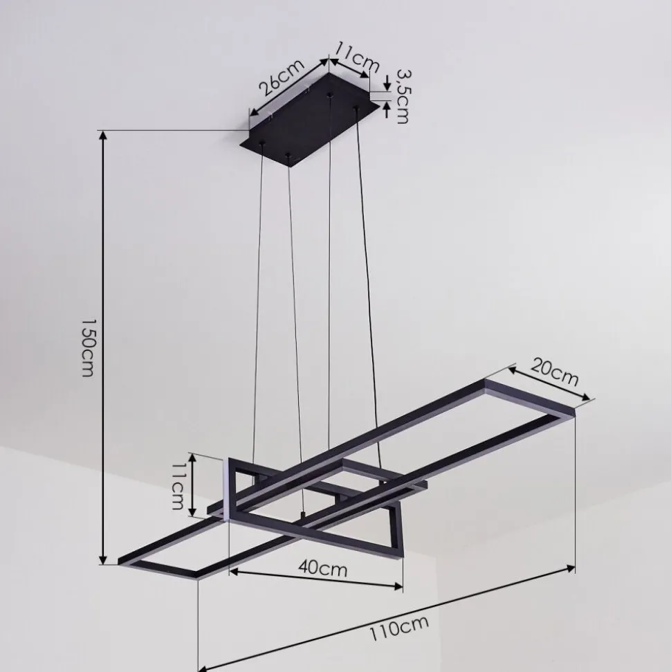 Suspension Omega Led Noir, 1 Lumiere