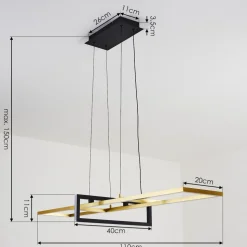 Suspension Omega Led Noir, 1 Lumiere