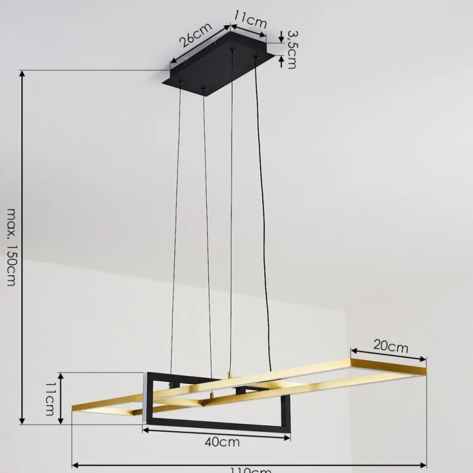 Suspension Omega Led Noir, 1 Lumiere