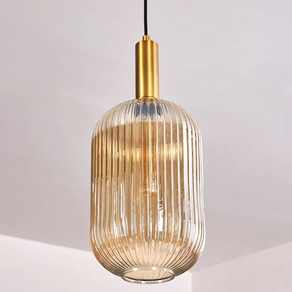 Suspension Paeni Or, Laiton, Noir, 1 Lumiere