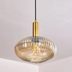 Suspension Paeni Or, Laiton, Noir, 1 Lumiere