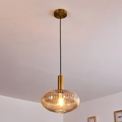 Suspension Paeni Or, Laiton, Noir, 1 Lumiere