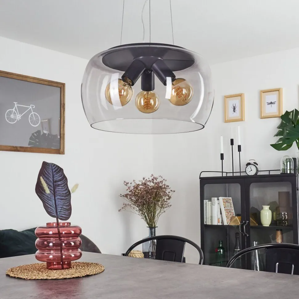 Suspension Palibatz Noir, 3 Lumieres