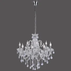 Suspension Paul Neuhaus Gracia Transparent, 8 Lumieres