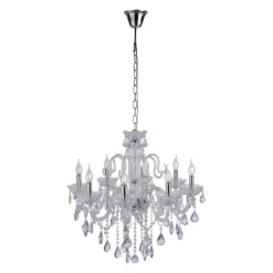 Suspension Paul Neuhaus Gracia Transparent, 8 Lumieres