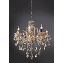 Suspension Paul Neuhaus Gracia Champagne, 8 Lumieres